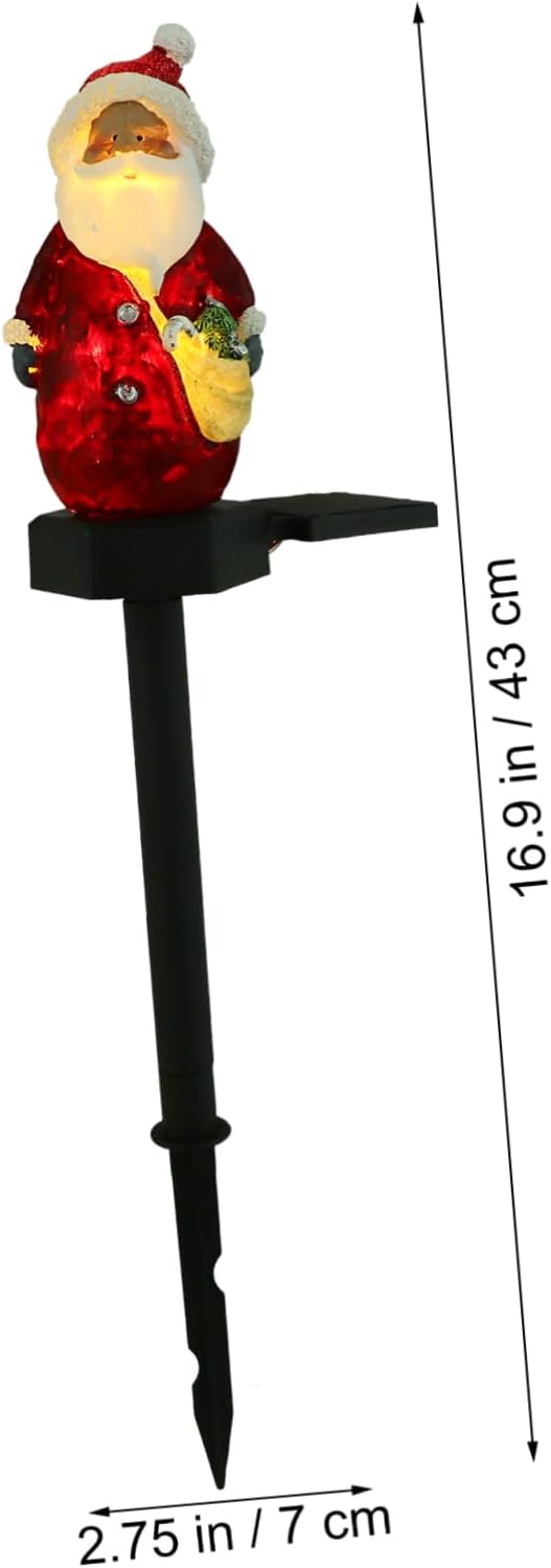 2pcs Santa Solar Stake Light Decorative Solar Lights for Garden Pathway Easy Installation Powered Outdoor Lawn Lamp for Christmas Decorations and Atmosphere