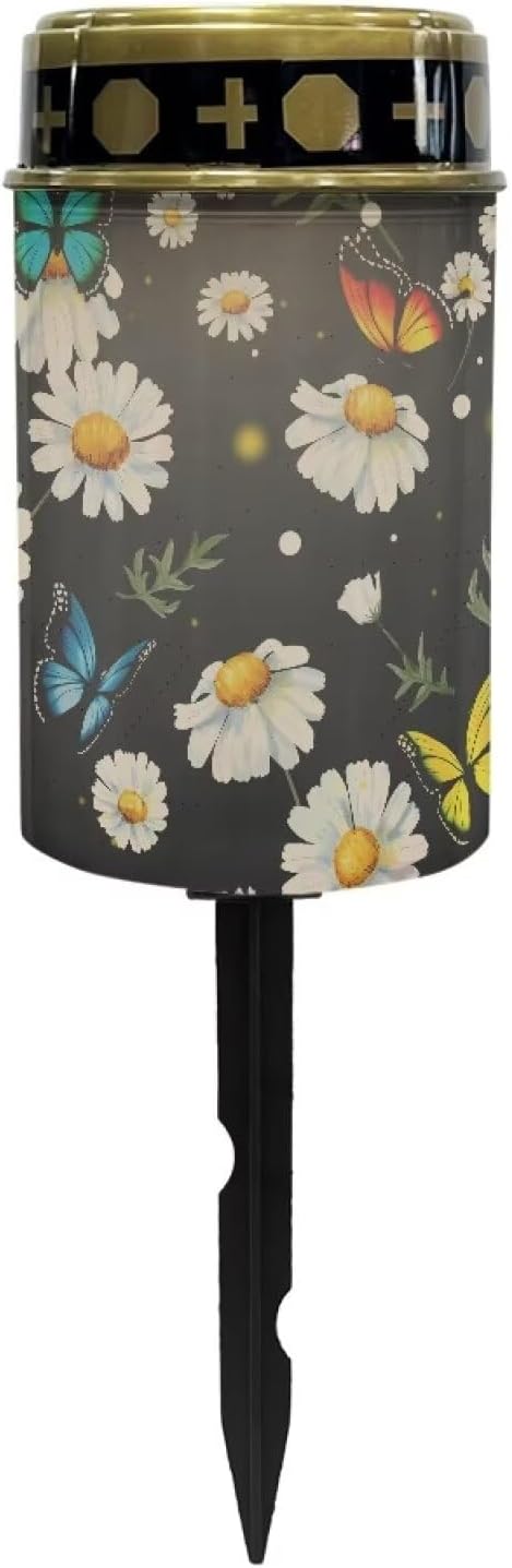 Solar Pathway Lights,Daisy Butterfly Solar Lights Outdoor, Solar Path Lights Waterproof, Solar Lights for Walkway Yard Driveway Backyard