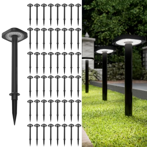 Sunco 48 Pack 2W LED Square Solar Pathway Walkway Driveway Backyard Patio Garden Outdoor Residential Super Bright Light, 120 Lumens, 2CCT 2700K Soft White/4000K Cool White, Dimmable, 3.7V