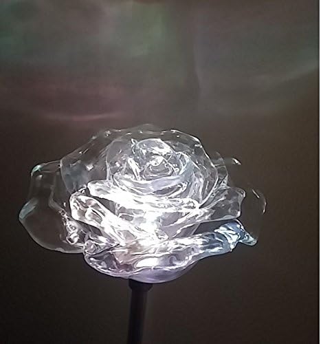 Beautiful Solar Clear Rose Light , Multi-color Color Changing Flower Garden Stake Outdoor Yard Decor Landscape LED Lamp Lights, Great Gift by Florals
