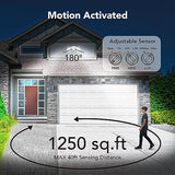 OREiN 2 Pack Motion Sensor Outdoor Lights, 450° Superwide Adjustment Dimmable Dusk to Dawn Flood Lights Outdoor, 5000K 12W=150W Outside LED Security Lights, IP65, White (Hardwired)