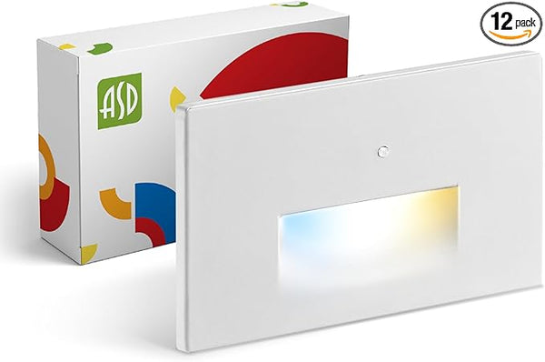 ASD LED Recessed Step Light Fixture, Dusk To Dawn Outdoor Stair Tread Lighting | 3CCT, Photocell, Waterproof, ETL | Lumora