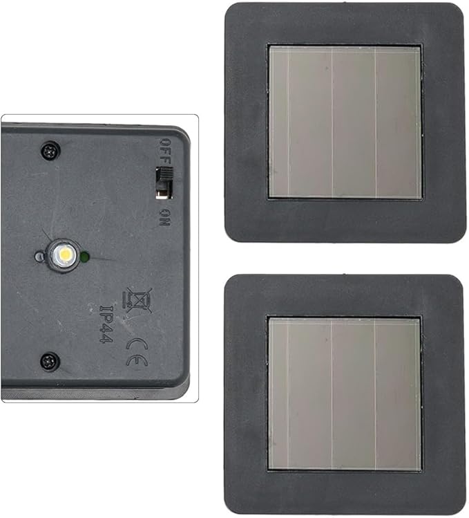 DIY Solar Light Top Panel, LED Rechargeable Square Panel Lampshade Path Lights with Switch, Solar Lanterns Replacement(2Pcs)