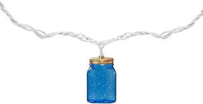 Northlight Mini Mason Jar Patio Light Set - Multi-Color - 7.5' White Wire - 10ct