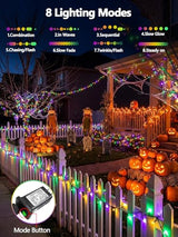 200 LED Extendable Green Yellow Purple Mardi Gras Lights Outdoor Indoor