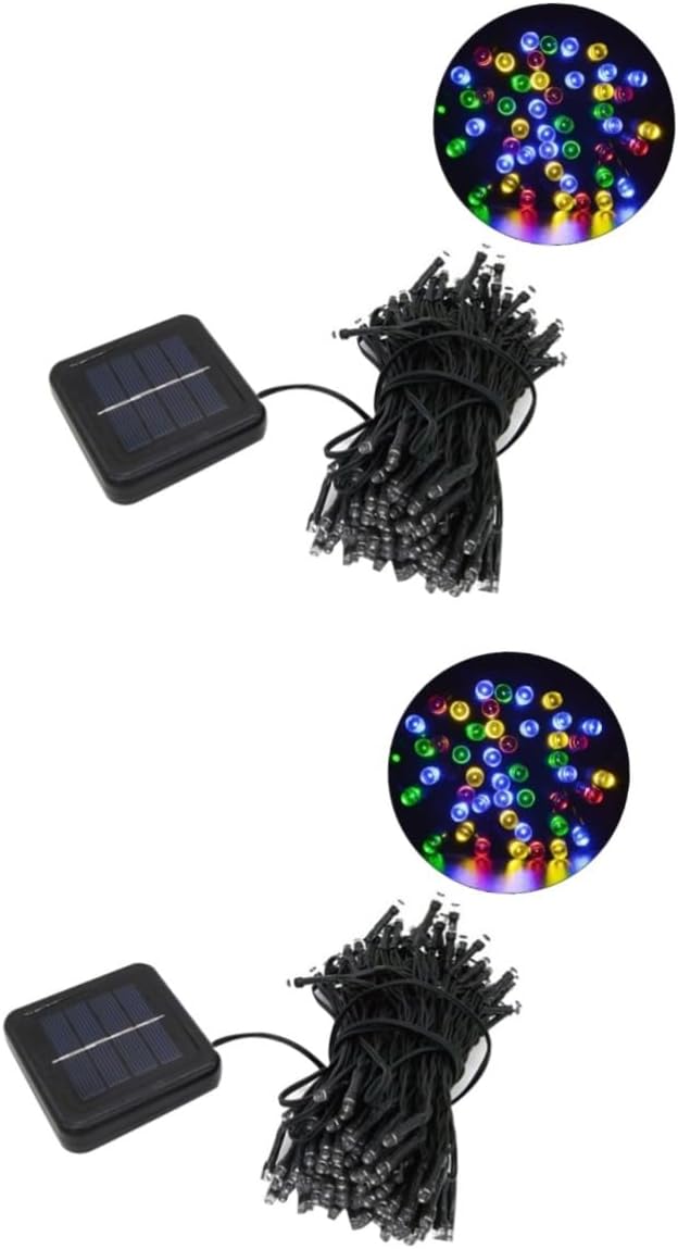 Uonlytech 2pcs 50 String 50 Led Solar String Lights Outdoor Waterproof Fairy Lights for Christmas Wedding Patio Deck
