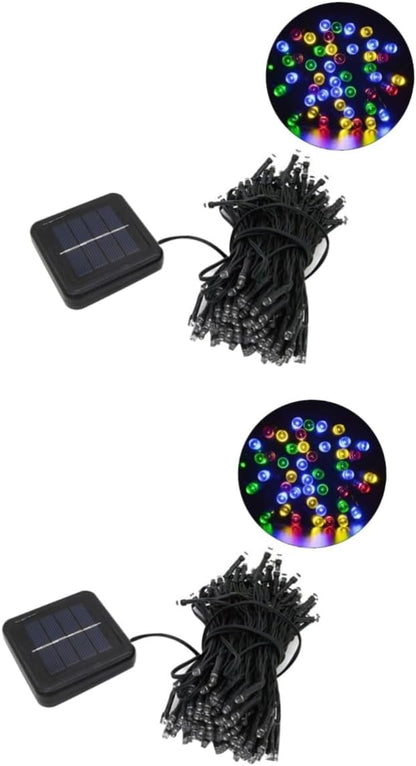 Uonlytech 2pcs 50 String 50 Led Solar String Lights Outdoor Waterproof Fairy Lights for Christmas Wedding Patio Deck
