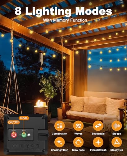btfarm 4 Pack Solar String Lights Outdoor, Total 196FT 200LED Crystal Globe