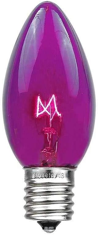 Novelty Lights C9 Purple Christmas String Light Set - Outdoor Christmas Light String - Hanging Christmas Lights - Roofline Light String - Outdoor Patio String Lights - Green Wire - 25 Foot