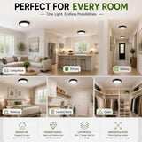 2-Pack 13Inch Black Ceiling Light , 3CCT Dim LED Flush Mount Ceiling Light