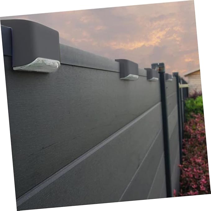 2pcs Solar Step Lights Led Stair Lighting for Decks Patios Outdoor Security Lights for Fence Walkways Black Shell -Saving Easy Installation