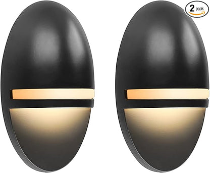 GKOLED 2-Pack Low Voltage LED Post Light, Outdoor Waterproof Landscape Deck Lights with 2W Integrated LED Chips, 9-15V AC/DC, 2700K, Die-cast Aluminum, Matte Black Powder Coated Finish