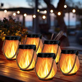 6 Pack Gen2 Solar Lanterns Outdoor Waterproof Halloween Solar Lights Flame