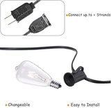 10Ft Outdoor String Lights,Black Edison String Lights with 11 Clear Edison Bulbs (1 Spare) UL Listed,Hanging Lights | Lumora