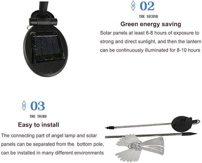 TEAMWILL 2PCS Solar Powered Angel Lights Outdoor Decorative Light for Garden Yard