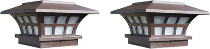 Coffee Stigma Lights Solar Outdoor Lights Waterproof Decorative Wall Lights Retro Metal Decoration Energy-Saving Lamps for Deck, Patio, Yard and Driveway, Cool White, Pack of 2