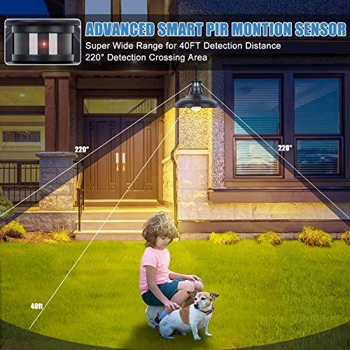 12" Motion Sensor Outdoor Gooseneck Barn Lights, Farmhouse Porch Lights