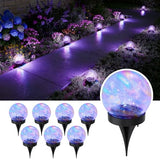 8 Pack 3.94" Multicolor Solar Powered Cracked Glass Ball Lights