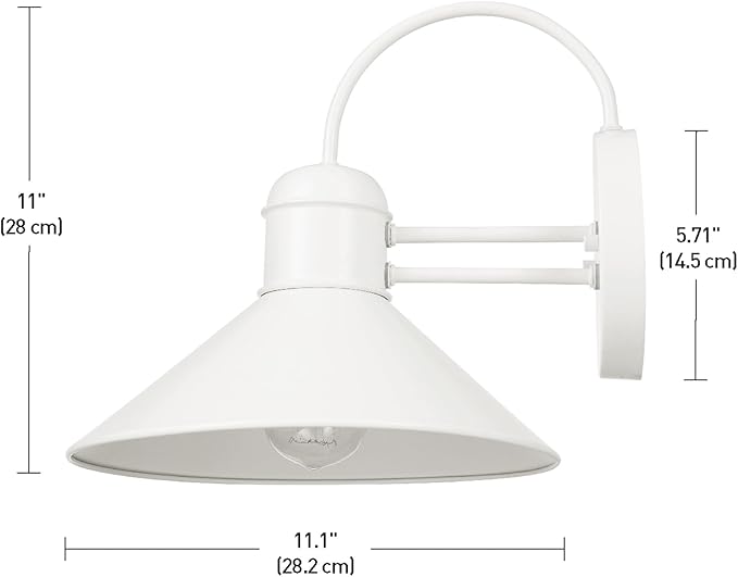 Globe Electric 44388 Novogratz x Globe Maxwell 11" Outdoor Wall Sconce, Matte White | Lumora