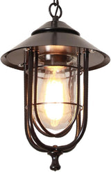 American Style Outdoor Light,Waterproof Wrought Iron with Transparent S Lampshade,Garden,Hallway,Villa Hanging | Lumora