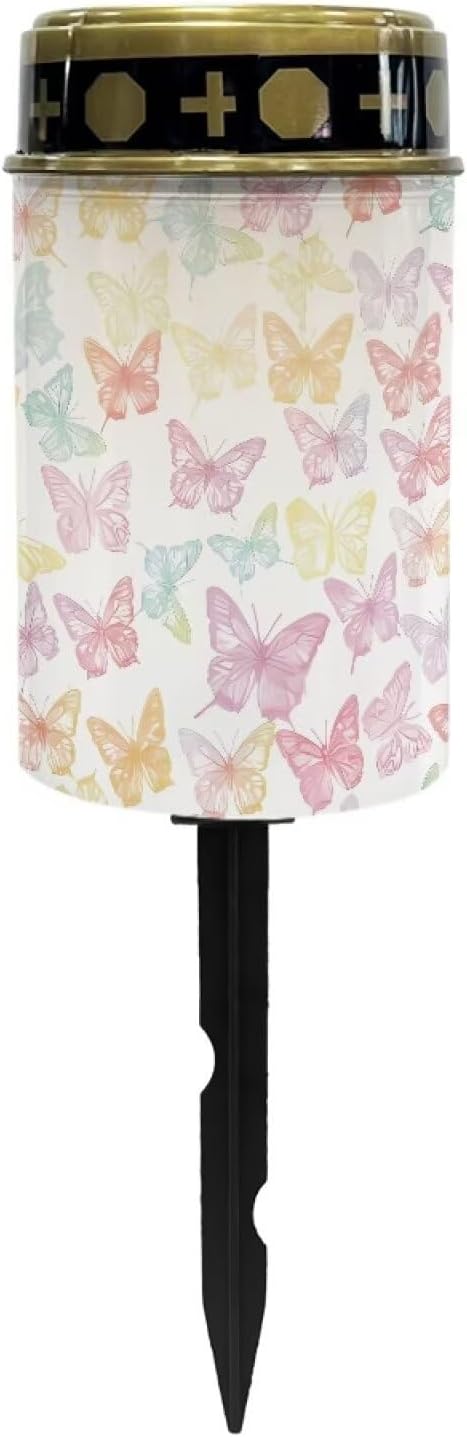 Colorful Butterfly Solar Lights Outdoor Lightweight Solar Garden Light Outdoor Solar Lights for Yard Waterproof Landscape Path Light Solar Powered Lantern Flameless Candle
