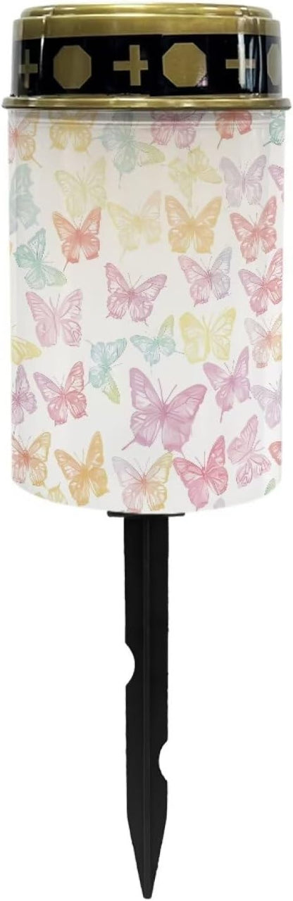 Colorful Butterfly Solar Lights Outdoor Lightweight Solar Garden Light Outdoor Solar Lights for Yard Waterproof Landscape Path Light Solar Powered Lantern Flameless Candle