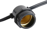 Novelty Lights 330 Feet Heavy Duty Light String with 165 in-Line E26 Sockets, Black - Outdoor Security Flood Light | Lumora
