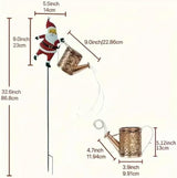 Christmas Solar Santa Watering Can Lights - Outdoor Garden Decor, Waterproof LED Pathway Patio Lights for Holiday | Lumora