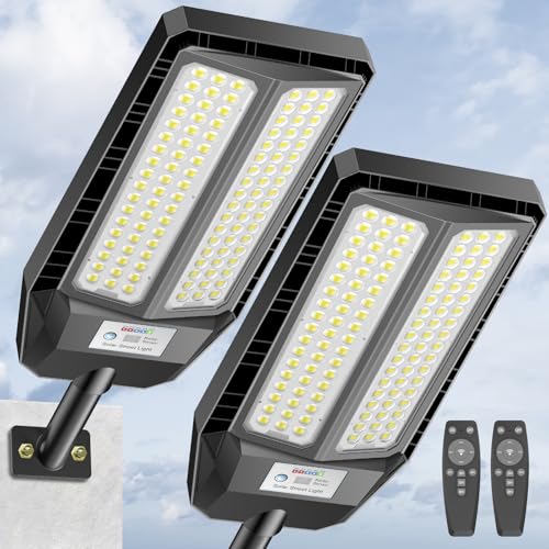 Adewalk 5000W Solar Lights Outdoor - 7000K LED Solar Street Lights Outdoor with Motion Sensor and Remote Control, IP66 Waterproof, Dusk to Dawn for Yard, Patio