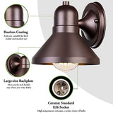Brightever Outdoor Barn Wall Light Fixtures, 2-Pack Brown Exterior Wall Lantern, Waterproof Anti-Rust Lighting with E26 Socket, Small Outside Lights for House, Patio, Playhouse, Garage