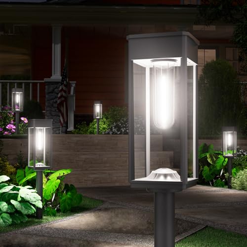 Solar Driveway Lights, 4 Pack, Cool White, 3 Heights, IP65