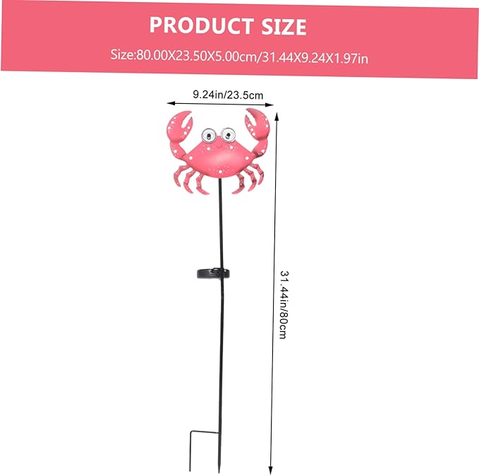 VICASKY Crab Lamp for Fairy Garden Solar Pathway Light Patio Decorative Lantern