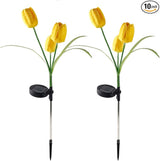 2pcs Flowers Waterproof Solar Powered Stake Lights LED Decorative Landscape for Garden Solar Tulip LED Garden Stake | Lumora