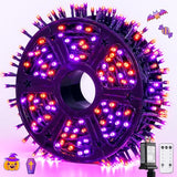 JMEXSUSS 500 LED Orange and Purple Halloween Lights with Remote