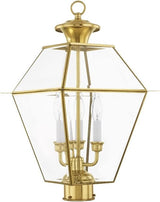 Livex Lighting 2384-61 Westover Charcoal 3 Light Outdoor Post Lantern, 22.00x12.00x12.00 | Lumora