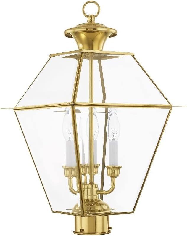 Livex Lighting 2384-02 Traditional Three Light Post-Top Lantern from Westover Collection Cast - Outdoor Path Light | Lumora