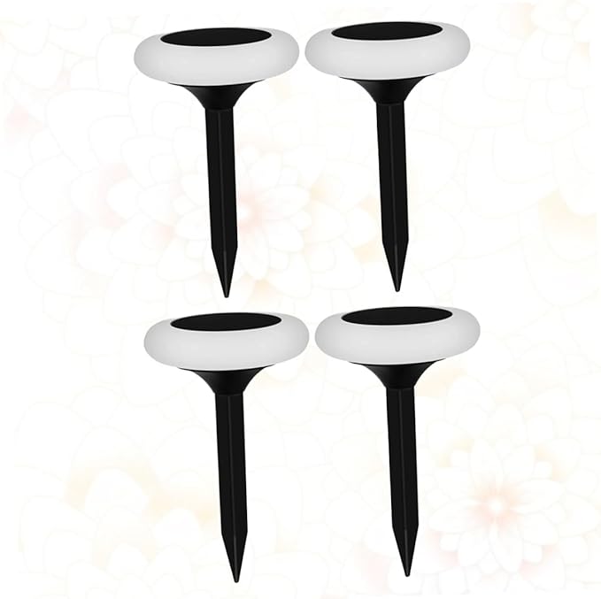 DOITOOL 4pcs RGB Solar Ground Light Colorful Outdoor Pathway Lamp for Garden Decor Easy Installation for Lawns Walkways and Parks