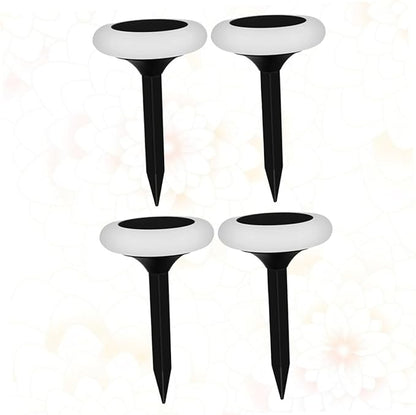 DOITOOL 4pcs RGB Solar Ground Light Colorful Outdoor Pathway Lamp for Garden Decor Easy Installation for Lawns Walkways and Parks