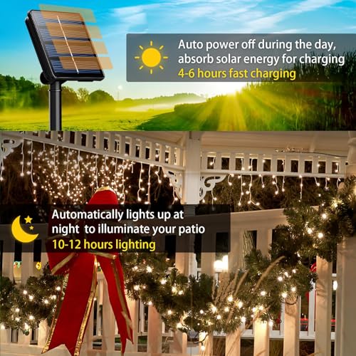 SyouHome Solar String Lights Outdoor, 2 Pack 200 LED Solar Christmas Lights