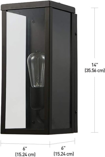 GLOBE Electric 44199 Donald 1-Light Outdoor Indoor Wall Sconce, Bronze, Clear Glass Shade, Bulb Included
