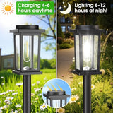 Melunar Solar Pathway Lights Outdoor, 12 Pack Solar Powered Garden Lights Waterproof, Auto On/Off Outdoor Landscape Lights for Patio, Walkway, Driveway, Lawn, Pool Decor. (Cold White)