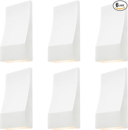GKOLED Low Voltage LED Wedge Deck Rail Light, Landscape Railing Post Fence Accent Lighting, 12V AC/DC 2W 2700K Integrated LED Chips, Die-cast Aluminum, Powder Coated Finish, IP65 Rated, White, 6-Pack
