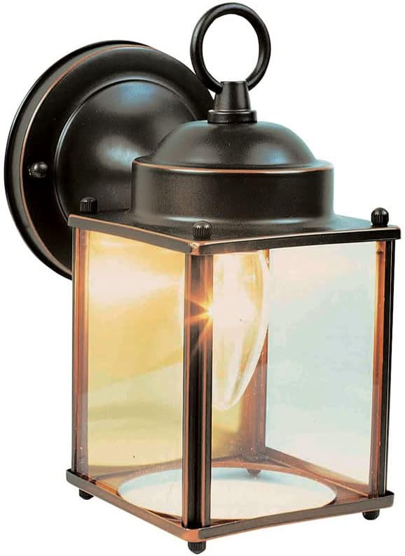 Design House 506576 Coach Traditional 1-Light Outdoor/Indoor Wall Light with Clear Glass for Porch Entryway Patio | Lumora