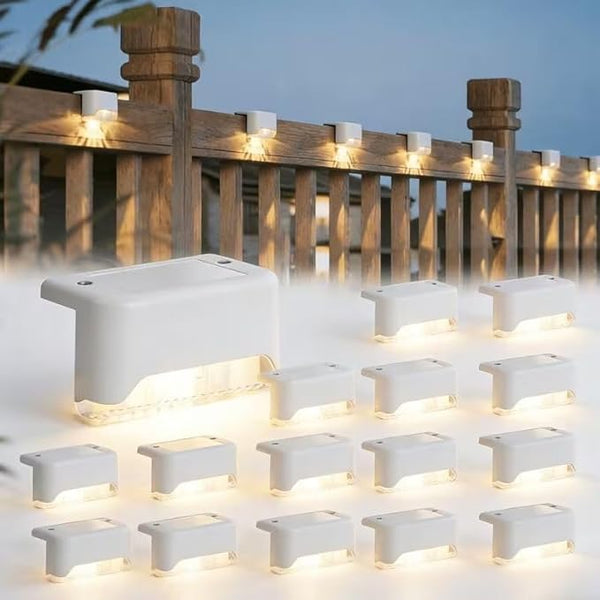 16/8 Set Solar Outdoor Step Lights, LED Landscape Lights, with IP55 Protection Rating, Suitable for Stairs, Steps | Lumora
