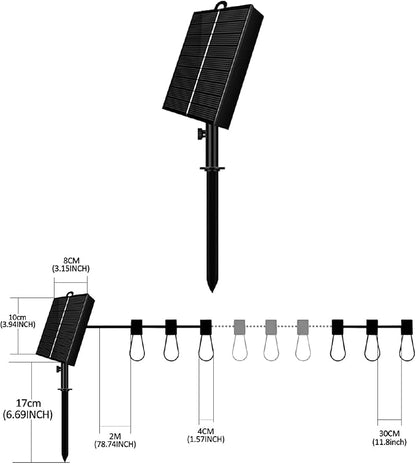 VENETIO 20LED 9m Solar String Lights Outdoor, Auto Light-Sensing 50,000H, IP54 Waterproof Shatterproof, 3000K Warm White with Remote, 8 Modes & 4 Timer/Dimming, Gift for Wedding/Garden/Party