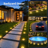 SOLPEX 16 Pack Small Solar Ground Lights, Pathway Lights Warm White