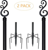 10 Ft Height 1 Inch Diameter String Light Poles StringLight Stand with Hooks Metal Poles for Outside Patio Yard | Lumora