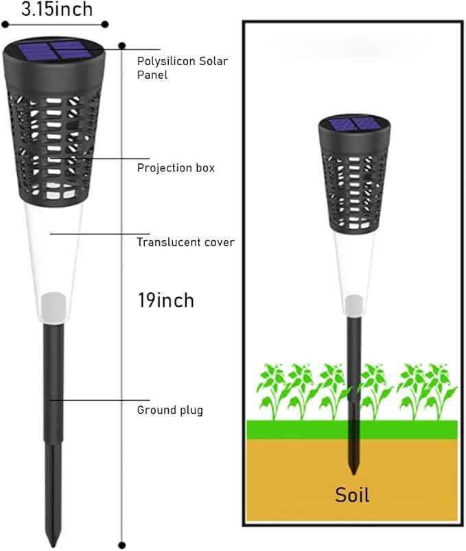 Solar Pathway Lights Outdoor, 4 Pack Color Changing Solar Garden Lights, Auto On/Off LED Landscape Lighting Decorative for Lawn Walkway Patio Yard Landscape (Multicolor&Warm White)