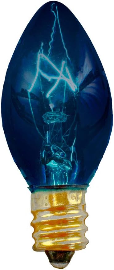 EST. LEE DISPLAY L D 1902 Outdoor Patio String Lights Bulbs & Green Hanging Cord Set Christmas Holiday Seasonal Light Bulbs & Cord Included 25FT C-9 E17 (White Wire, Blue)