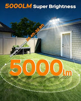 5000LM Solar Flood Lights Outdoor,6-Head,Motion Sensor Lights with Remote